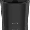 Honeywell Easy-to-Care Filter Free Warm Mist Humidifier, Medium Rooms, 1.5 Gallon Tank  Humidistat for Bedroom, Home or Office Black