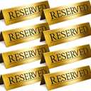 Gold Metal Tabletop Reserved Table Signs, Suitable for Weddings, Restaurants, Cafes, Birthday Parties, And Various Events, Double-Sided Tent Style1 Set (Each Set Contains 8 Pieces), 5.9x1.57x1.18Inches