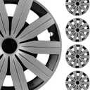 SCTIOO 13" Silver Hubcaps, 4pcs, Quick Install for Cars, Trucks, SUVs, Sleek & Long-Lasting