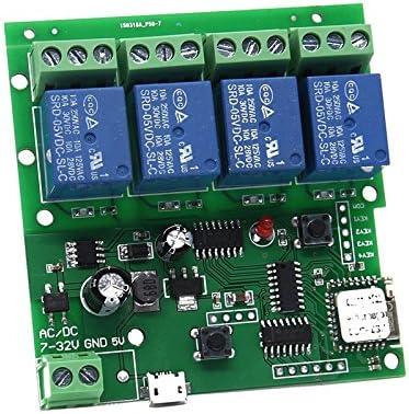 WiFi Smart Switch Relay Module for Home Automation,Add WiFi to Access Control Garage Door,eWelink app Remote Dry Contact,Works with Alexa,Google Assistant (5-32V 4CH)