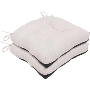 RACE LEAF Chair Cushions for Dining Chairs 2 Pack, Memory Foam Kitchen Chair Pads with Ties and Non-Slip Backing, Indoor Seat Cushions Tufted 15.5" X 15.5" Beige