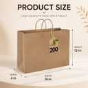 MESHA Large Brown Gift Paper Bags with Handles 16x6x12 Inch 200 Pack Bulk, 1 Count