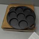 Cast Iron 7-Cup Egg Pan Skillet, 10 Inch Omelette Pan, Breakfast Pan for Fried Eggs, Pancakes, Sandwiches & Hamburger, Natural Nonstick with Seasoning, Oven Safe, PFOA Free, All Stove Tops Compatible