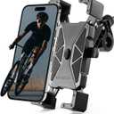 ROCKBROS Bike Phone Mount Holder,Motorcycle Phone Mount Phone Holder for Bike Motorcycle E-Bike Cell Phone Clamp for iPhone 16 15 Pro Max/ 14/13, Galaxy S10 and More 4.5-7.2" (Black)