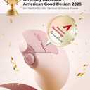 seenda Ergonomic Mouse Wireless, MOU-302 Bluetooth Vertical Mouse Rechargeable, Volume Knob, Silent Mice & 1000/1600/2400 DPI, 3 Multi-Device Connection for Windows/PC/Laptop/Mac/MacBook, Pink