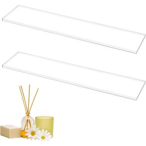 DERTE 2 Pack 13 Inch Medicine Cabinet Shelves 1/4 Inch Thick Acrylic Clear Medicine Replacement Shelf for Wall Mounted and Hanging Cabinets Kitchen Living Room Bathroom