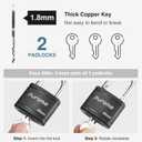 Puroma 2 Pack Keyed Padlock with 3 Keys Alike, 7/8 Inch Locker Lock 40mm Heavy-Duty Locks for Gate Fence Hasp Cabinet Toolbox School Gym Locker (Black)