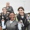 Norme 4 Pcs Mini Homecoming Decoration - 5.9" 2025 Homecoming Mum Flower & Ribbon Hand Accessories Set for Back to School Party Events Favors Supplies(Black)