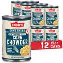 Snow's Condensed Corn Chowder, 15 oz Can (Pack of 12) - Creamy and Comforting Chowder with Corn, Spices and Hearty Potatoes (EXP 10/31/28)
