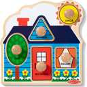 Melissa & Doug First Shapes Jumbo Knob Puzzle, Wooden Peg Puzzle for Toddlers, Educational Toy for Shape Recognition and Fine Motor Skills, Ages 1+, 12.0 X 11.75 X 1.7