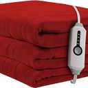 ReyyNio Heated Electric Blanket 84"x90" Queen Size, Soft Coral Fleece Fast Heated Blanket with 4 Heating Levels and 10 Hours Auto-Off, Cozy Plush Fabric, Machine Washable - Home, Red