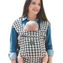 GROWNSY Baby Carrier Newborn to Toddler, Cozy Baby Wraps Carrier, Ergonomic Baby Carrier with Head Support, Houndstooth Black