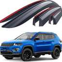 Goodyear Shatterproof Window Deflectors for Jeep Compass 2017-2026, Tape-on Rain Guards, Window Visors, Vent Deflector Visor, Car Accessories,6 pcs. - GY008681