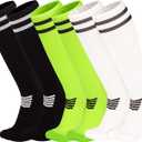 YMYDYFC Kids Soccer Socks 3Pack Cushion Cotton Compression Socks Baseball Sock For Youth Toddler Boys Girl Men Knee High Sock, Size: 8-12 Years