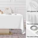 Surmente 2 Pack White Rectangle Tablecloth 60 x 102-inch Rectangular Polyester Table Cloth for Weddings, Banquets, or Restaurants