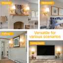 Nekhung Battery Operated Wall Sconces Set of 2, Wireless Wall Light with 10000mAh RGB Dimmable Magnetic Bulb, Rechargeable Wall Sconce with Remote Control for Bedroom Living Room