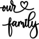 Rajukit Our Family Wall Decor Metal Family Signs Rustic Wall Hanging Decoration for Bedroom Living Room