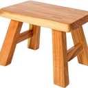 Sturdy Step Stool Footstool Solid Wooden 11 inch for Kids Adults Plant Stand Plant Stand Fishing Stool (Natural), Small