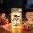 2 x Sentimental Gifts for Mom, Mason Jar Night Light, Birthday Mothers Day Christmas Gifts for Mom from Daughter, Son, Kids(Warm Hug)