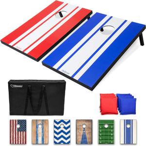 GoSports Portable Cornhole Sets, 8 Styles  Choose 4 x 2 ft or 3 x 2 ft - Boards Include 8 Bean Bags, Travel Case, and Game Rules