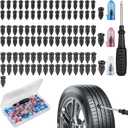 EWOJUYE 100PCS Car Tire Repair Rubber Nail Kit,Self-Service Tire Plugs Kit with Screwdriver,Carbon Steel Screw in Tires Plugs as Tires Repair Kits for Quick Puncture Repairs on Truck/Car