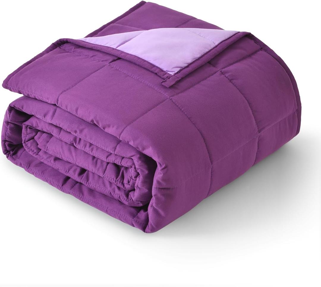 Topblan Weighted Blanket for Adults 20lbs, Breathable Cooling Weighted Blanket, High Breathability Heavy Blanket, Soft Material with Glass Beads for All Season, Sofa Bed, 60"x80" Queen Size, Purple