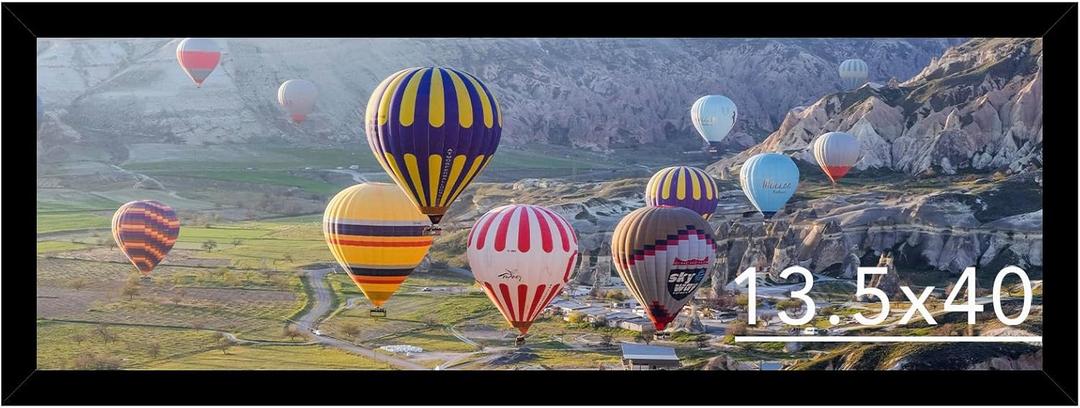 13.5x40 Picture Frame Black for Poster Photo Panoramic Picture, Horizontal and Vertical Formats for Wall Hanging, 13.5 x 40 inch Wall Gallery Photo Frame for 13.5 by 40 Photos Posters,Black