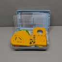 Hamiledyi Portable Hamster Cage 2 Layers Dwarf Hamster Habitat Small Animal Travel Cage with Exercise Wheel Hamster Enclosure Mouse Cage for Hamsters Mice Gerbils or Other Tiny Pets
