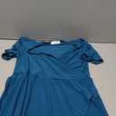 Star Vixen Women's Petite Short Sleeve Ballerina Wrap Dress Teal. PS Size