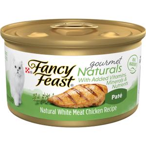 Purina Fancy Feast Wet Cat Food Pate Gourmet Naturals White Meat Chicken Recipe - (Pack of 12) 3 oz. Cans (EXP 05/01/28)