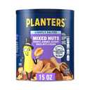 PLANTERS Lightly Salted Mix Nuts, Party Snacks, Plant-Based Protein, 15 Oz Canister