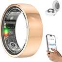 2025 Upgraded Smart Ring Health Tracker for Women Men, IP68 Waterproof Fitness Ring with Sleep Tracker/Step Tracker/Heart Rate/Blood Oxygen/Distance/Calories, No Subscription, Charging Case (9)