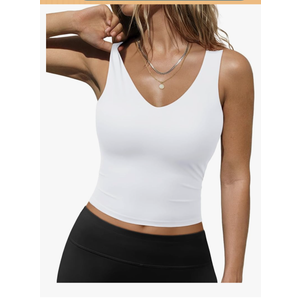 Trendy Queen Womens Tank Tops Double Lined Crop Sleeveless Going Out Camisole Summer Fashion Basic Soft Spring Clothes 2025 M