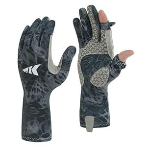 KastKing Sol Armis Pro UPF50+ Fishing Gloves-Quick-Dry, Full Finger & 3/ 4 Fingerless Sun Protection Gloves Men Women for Outdoor, XS 