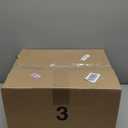 Amazon Basics Large Cat Litter Box with High Sides, Open Top, Includes Scoop, 19 x 15 x 11.75 inches, Grey/Beige