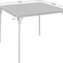 33.6 in Folding Card Table, Portable Square Folding Table, Foldable Table Suitable for Camping, Dining Room, Office, Metal Frame, Indoor and Outdoor, Space-Saving, No Assembly Required, Grey