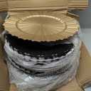 50 Pcs Champagne Gold Charger Plates Bulk, 13 Inch Round Chargers, Large