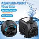2 Pack 15 W 220GPH Submersible Fountain Pump with 12 Color LED Lights, Small Fountain Pump with 4 Spray Nozzles, Ultra Quiet Design for Outdoor Pond, Aquarium, Fish Tank