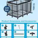 SHAPON Pool Storage Bin XXL-Large, Nylon Mesh Pool Float Storage Organizer for Noodles, Goggles, Floats & Balls, Outdoor Pool Toy Storage with Rolling Cart for Swimming Equipments, Black