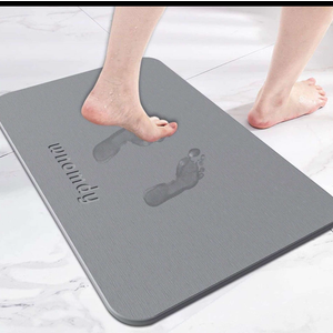 Bath Stone Mats Diatomaceous Earth Bath Mat Fast Water Drying Super Absorbent Diatomite Mat with Non-Slip for Bathroom Shower Floor,Kitchen Absorbent Pad,15.35x23.62inch,Grey,Hard 1-Pack