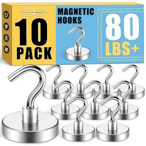 Magnetic Hooks, 80LBS Heavy Duty Magnetic Hooks for Cruise Cabins, Metal Hooks for Cruise Ship Walls, Refrigerator, Classroom, Grills, Extra Strong Cruise Magnet Hooks for Hanging, 20 Pack (Silver)