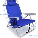 Yestomo Backpack Beach Chair for Adults, Heavy Duty Folding Reclining Beach Chair with 4-Position Lay Flat, Portable Low-Profile Sand Chair with Cooler & Towel Bar, Supports 350LBS, X-Large