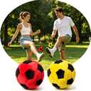 2 x 2 Pack Soccer Footbag - 2026 Novelty Hand-Made Knitted Foot Bag Fun Crochet Footbag, Vibrant Sports Design for Indoor & Outdoor Play, Party Favors, and Coordination Training Red+Yellow