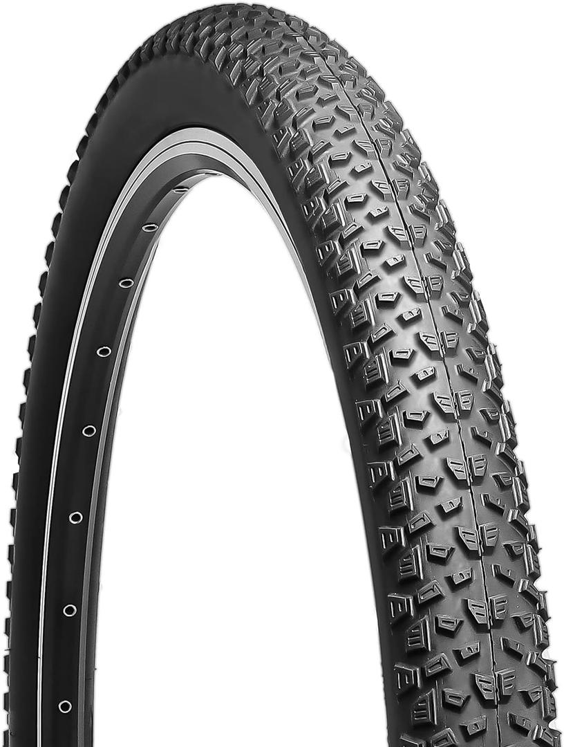 Hycline Bike Tire,20/24/26/27.5 Inch Folding Replacement Tire for MTB Mountain Bicycle-Black/Skinwall