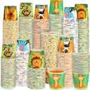 Amyhill 300 Pack 5 oz Cups for Kids Animals Paper Cups Disposable Cups Small Bathroom Cups Mini Mouthwash Cup Bulk for Christmas Party, Picnic(Animal)