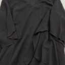 Hanna Nikole Womens Plus Size Chiffon Cocktail Dress Ruffle 3/4 Sleeve Wedding Guest Party Dresses with High Low Hem (Large, Black)