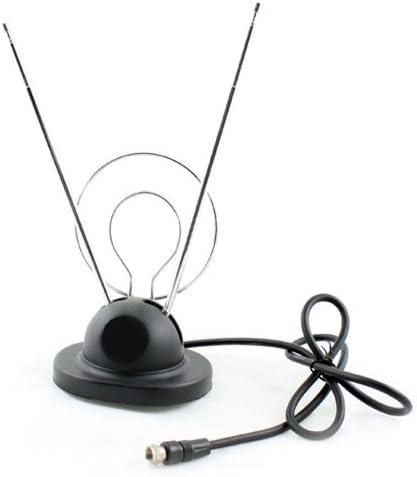 Wideskall Universal Indoor Rabbit Ear TV Antenna for HDTV Ready VHF UHF Dual Loop Coaxial