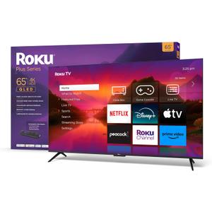 Roku Smart TV  65-Inch Plus Series 4K QLED RokuTV with Roku Voice Remote Pro, Dolby Vision, Striking 4K Resolution, Automatic Brightness, & Seamless Streaming  Live Local News & Sports