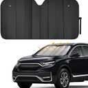 Windshield Sunshade - Foldable Reflective Sun Visor for Car - Protects Vehicle from Sun Heat and UV Rays, Keeps Interior Cool - Best Blocks Visor Protector (Black)