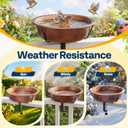 VIVOHOME Deck Mounted Bird Bath for Outside, Weather-Resistant ABS Bird Bath and Feeder with Adjustable Metal Clamp for Railing, Fence, Balcony, 1.45 Gallons, Bronze